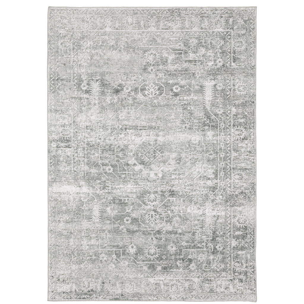 Malibu Mal08 Sage Green/Grey 3'6" x 5'6" Rug