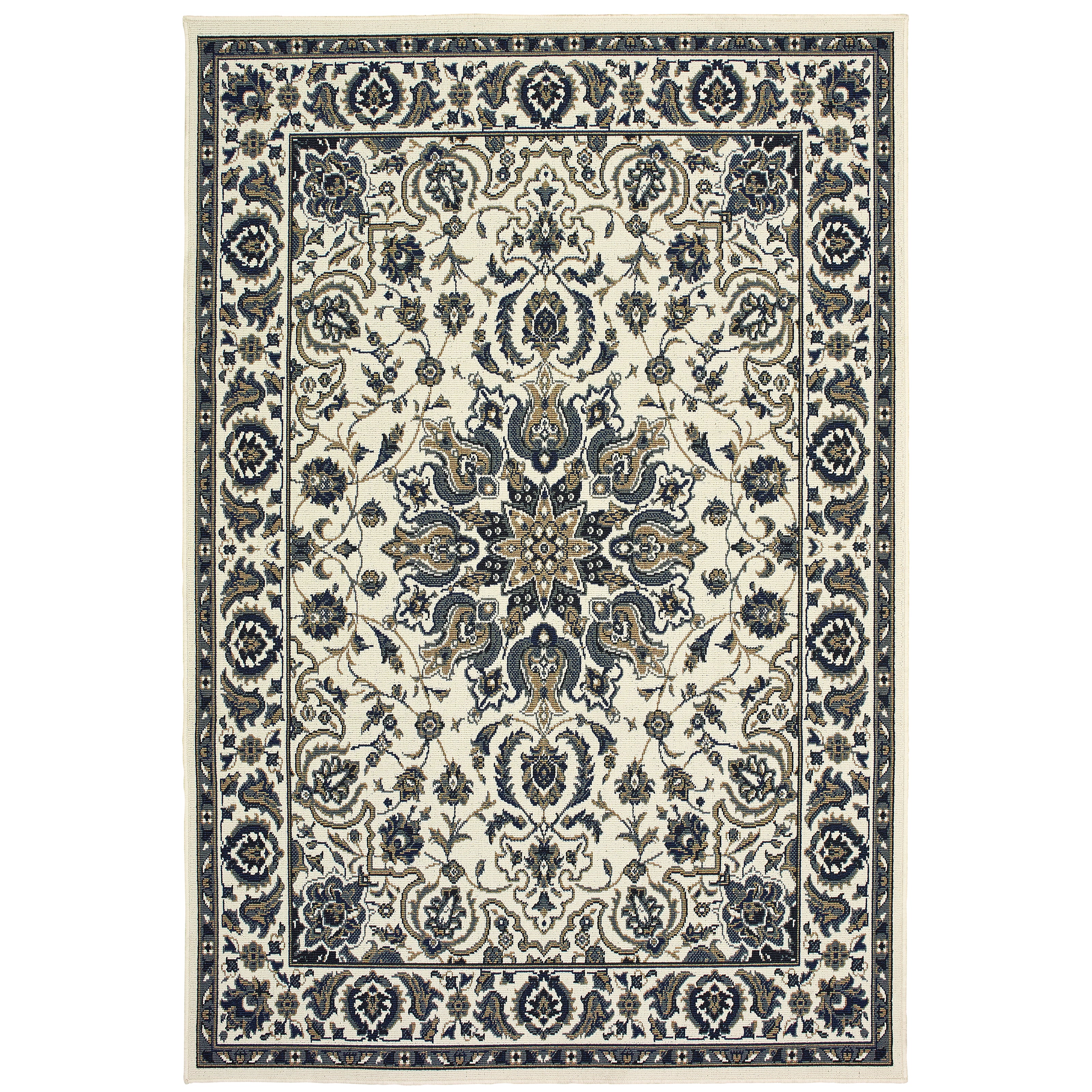 Marina 1248W Ivory/Navy 1'9" x 3'9" Rug