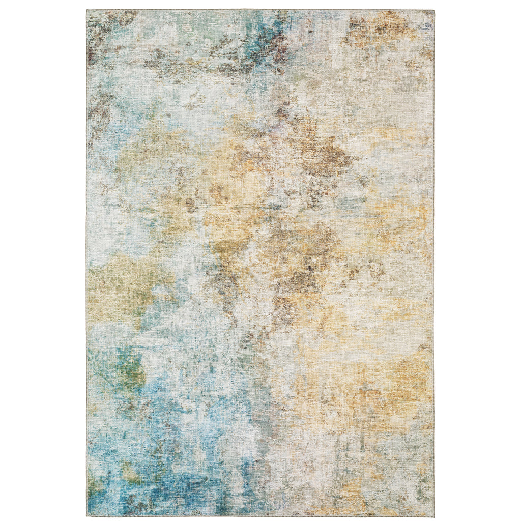 Myers Park Myp09 Yellow/Blue 7'8" x 10' Rug