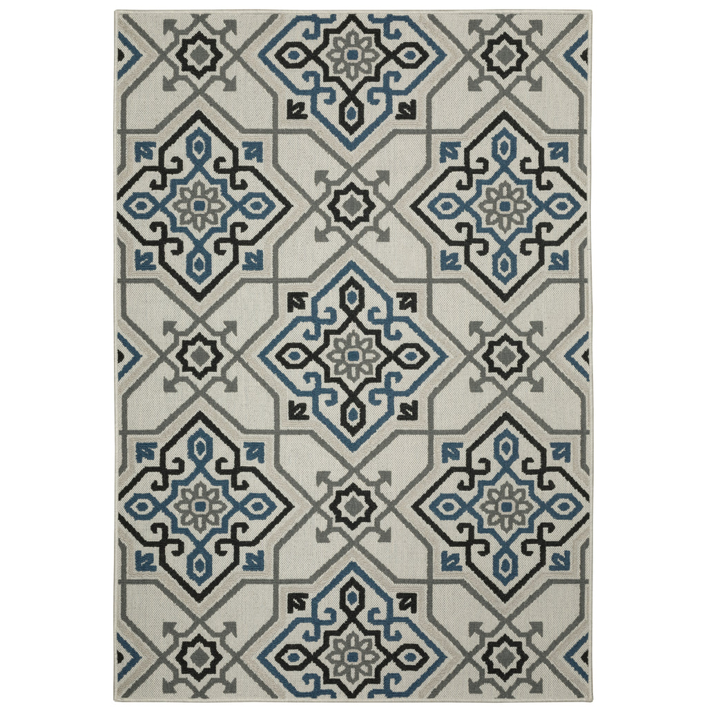 Torrey 004Y1 Light Grey/Blue 1'10" x 3'9" Rug