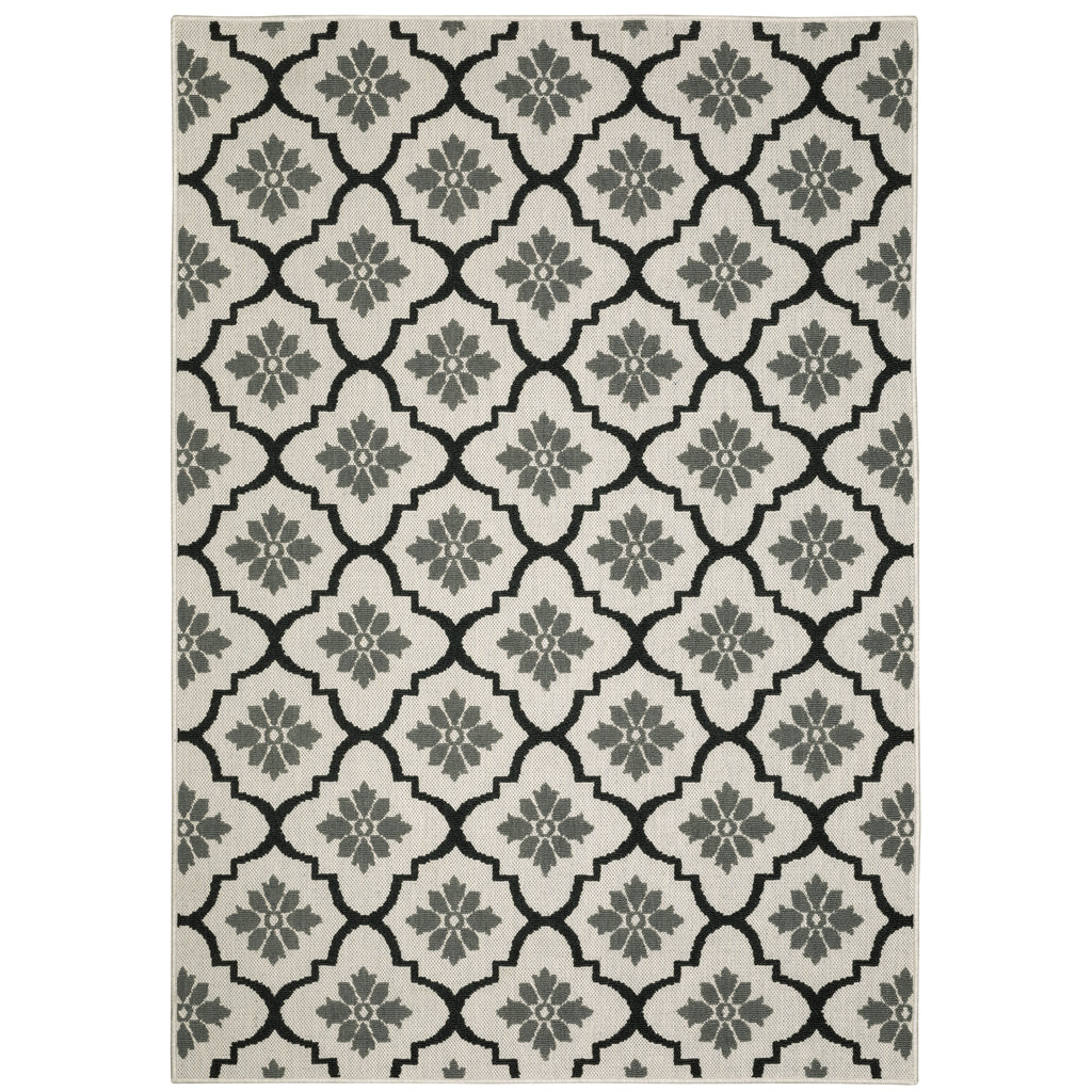 Torrey 5562E Light Grey/Black 1'10" x 3'9" Rug
