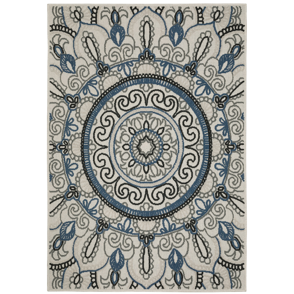 Torrey 072J1 Light Grey/Blue 1'10" x 3'9" Rug