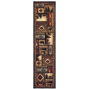 Woodlands 1041C Black/Multi 3'10" x 5'5" Rug