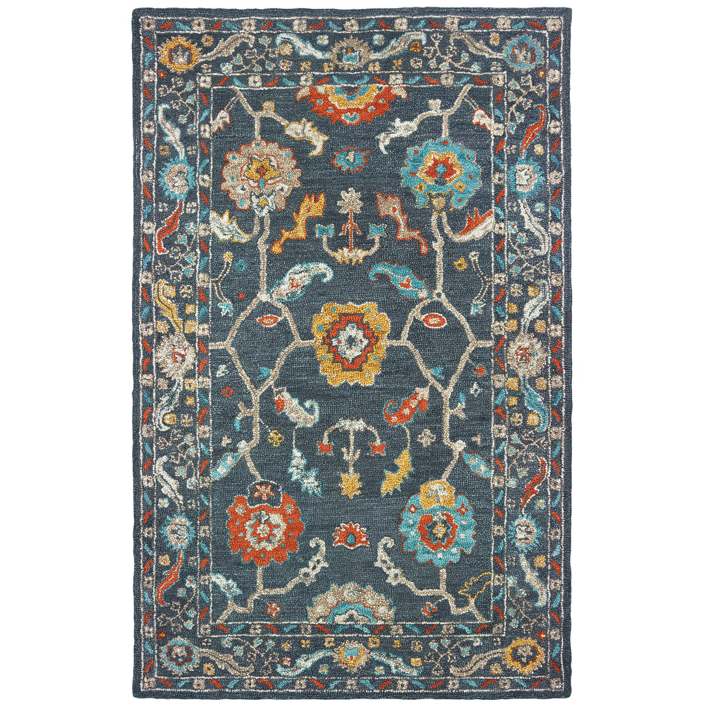 Zahra 75501 Blue/Gold 3'6" x 5'6" Rug