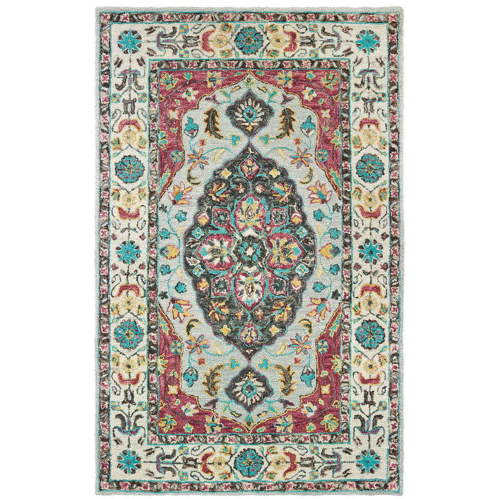 Zahra 75504 Grey/Pink 3'6" x 5'6" Rug