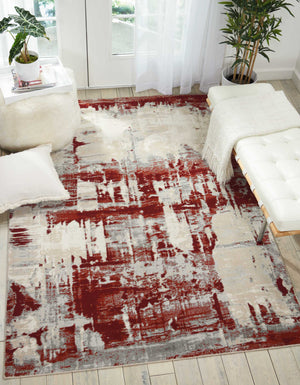 Nourison Maxell MAE14 Ivory/Red Area Rug