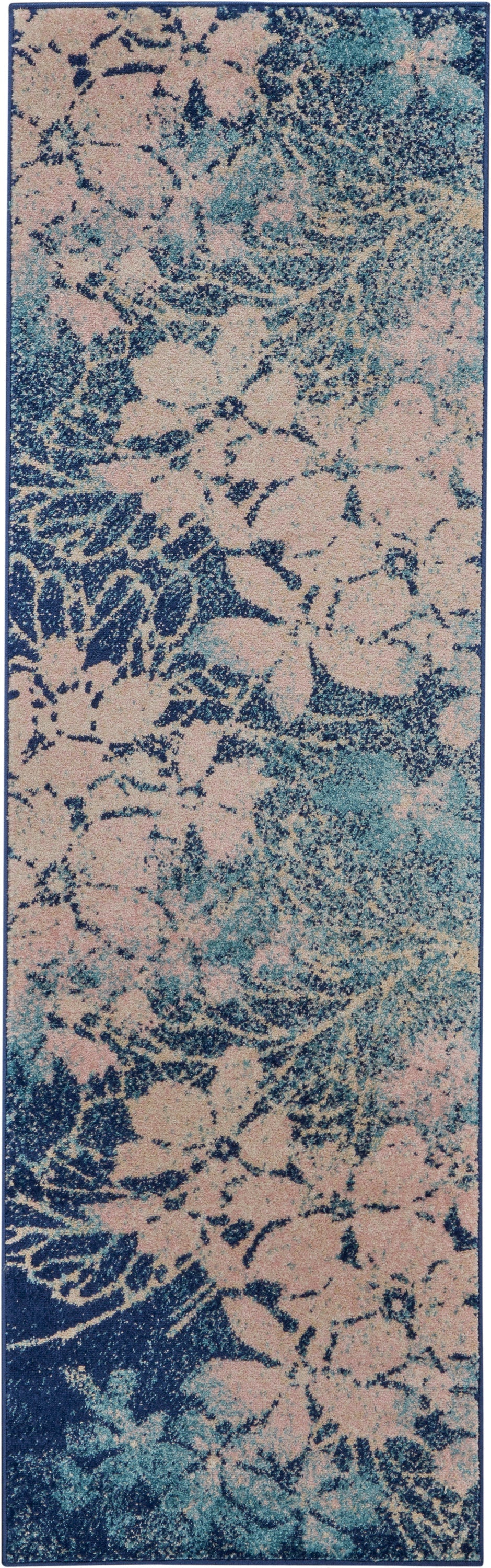 Nourison Tranquil TRA08 Navy/Pink Area Rug